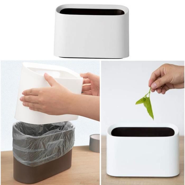 2 Pièces Poubelle De Bureau Petit Seau Poubelle Mini Poubelle Avec Couvercle Poubelle De Voiture