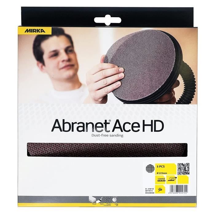 Bande Abrasive Abranet Max Mirka - 2 Bandes 100x610 Mm Grain P120 - Pour Ponceuse à Bande, Idéale Bois, Anti-encrassement - 7