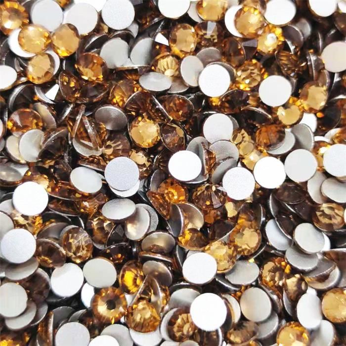 Strass Cristal Dos Plat 2mm SS6 - Lot De 1440 Pcs, Couleur Jonquille - Pour Vêtements, Sacs, Nail Art, DIY - 2
