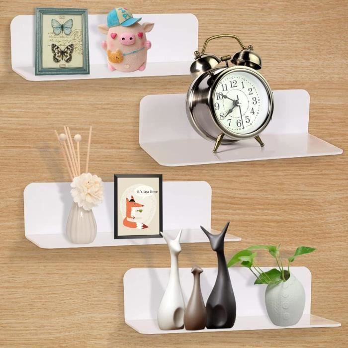Étagère Murale Acrylique Transparente 20cm - Sans Percage Adhésif Fort 5kg