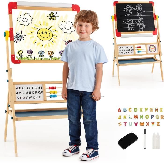 Tableau Double Face Enfant Réglable Relaxdays – Magnétique & Craie, Hauteur 122-160 Cm, Bois Naturel Tableau Bois Craie Blanc Tableau Double Face Enfant Réglable Relaxdays – Magnétique & Craie, Hauteur 122-160 Cm, Bois Naturel Tableau Bois Craie Blanc