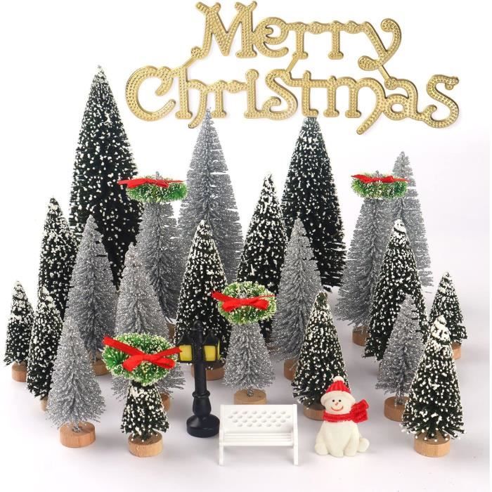Mini Sapin De No l Miniature Avec Brosse Et Base En Bois Pour