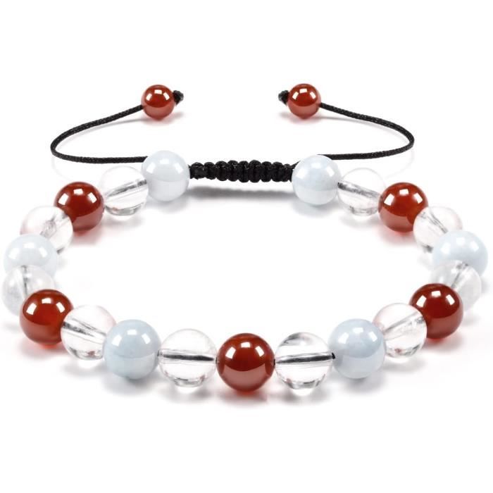 Bracelet Femme En Pierres Naturelles - Améthyste, œil De Tigre, Cristal Pastèque 8mm, élastique, Fait Main