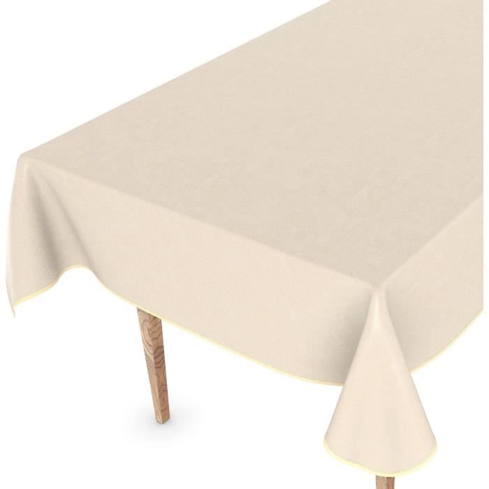 Nappe En Toile Cirée - Pour Table De Jardin - En PVC - Lavable - Couleur Unie - Avec Structure En Lin - Chester (gris, 130 X 220 Cm Rectangulaire