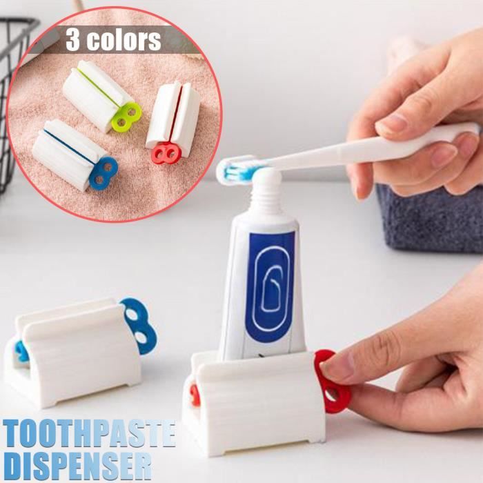 Rouge // Bleu // Vert Distributeur de Dentifrice,Presse Tube Dentifrice,3 pièces de Distributeur de Dentifrice Presse-Tube de Tube de Dentifrice Presse-Tube pour Salle de Bain