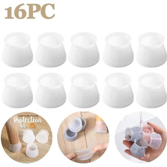 16 Tapis Antidérapants En Silicone Pour Chaises - Housses De Protection Pour Pieds, Lot économique