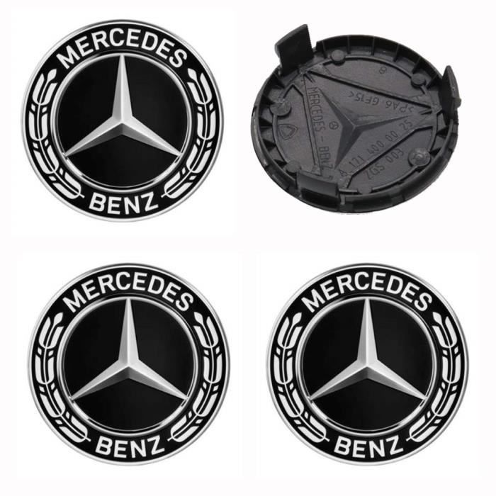 4 Logo Mercedes 75mm Centre De Roue Cache Moyeu Jante emblème jantes insigne