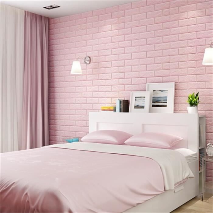3d Sticker Mural Rose Autocollant Brique Mural Decoration Achat Vente Stickers Cdiscount