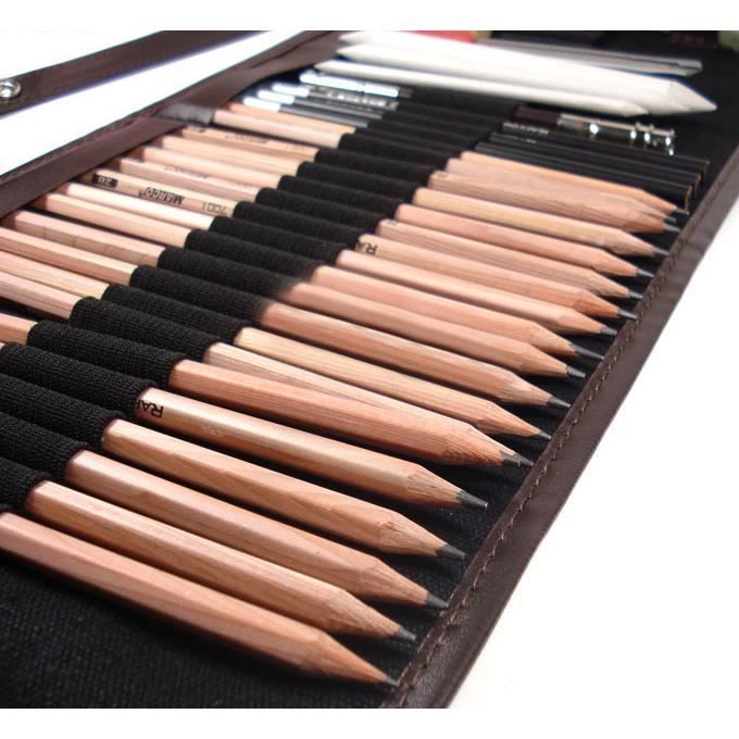 29 pcs Crayons de Dessin Crayons Croquis Kit de Croquis Dessin avec Sac