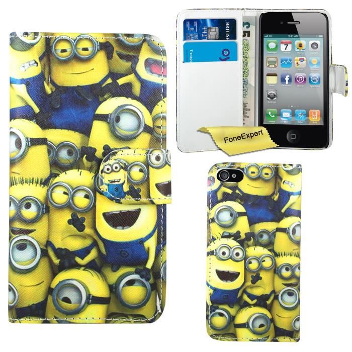 Coque Portefeuille Pour IPhone 13 Pro (6,1") - Design E.T., Cuir Synthétique, Anti-choc - Noire