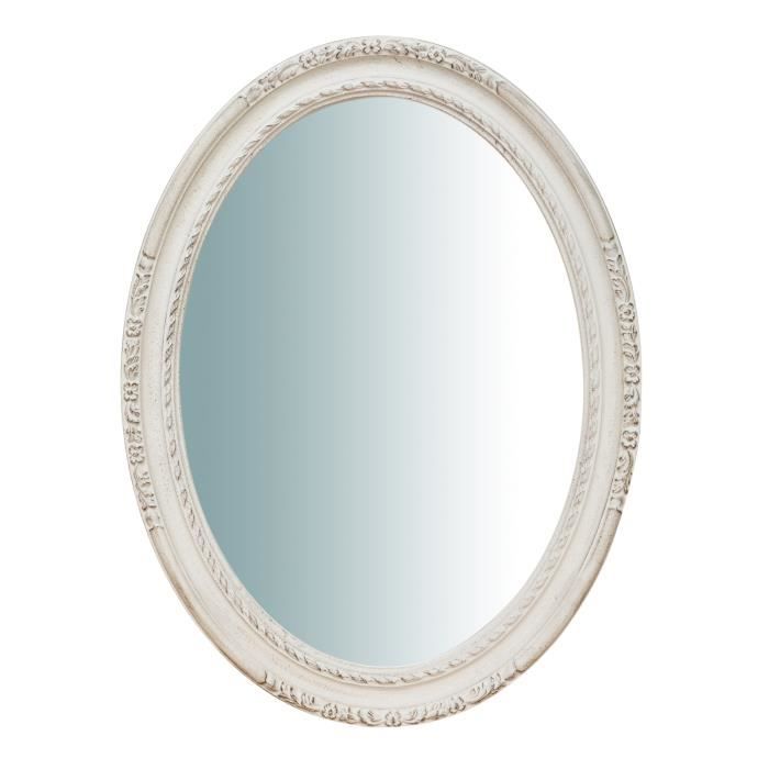 MIROIR MURAL, VERTICAL /HORIZONTAL, EN BOIS. FINITIONS : BLANC CÉRUSÉ ...