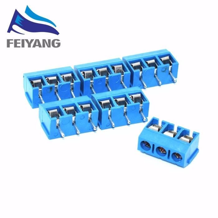 50 Bornes De Connexion 5mm - 10A, 2P Et 3P, Vis à Pas 5mm, Pour Montages électriques
