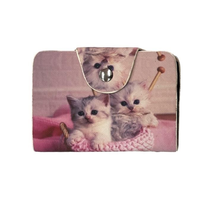 Fantaisie Original et Mignon Motif Paris Rose Collection ou de Jeux pour 26 à 52 Cartes LOLUNA® Porte Carte de crédit fidélité Bus 