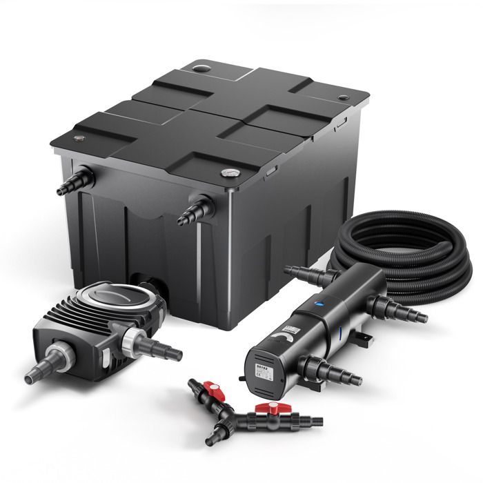 SunSun Kit complet: CBF-550 Filtre de bassin jusquà 60000L Biologique NEO10000 pompe de filtration 10000l/h 80W CUV-236 lampe uv