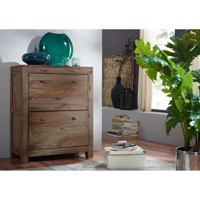 meuble a chaussures bois massif de palissandre huile nature grey 96 cdiscount maison