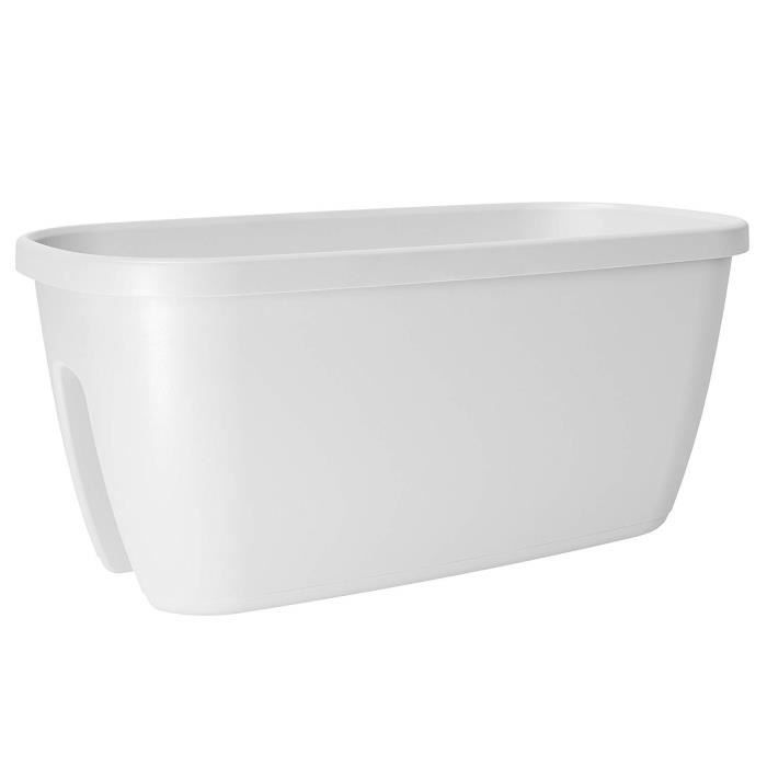 Pot pour Balustrade City Blanc - EMSA - 28 x 28 x 18 cm - Plastique - Avec réserve d'eau - Carré