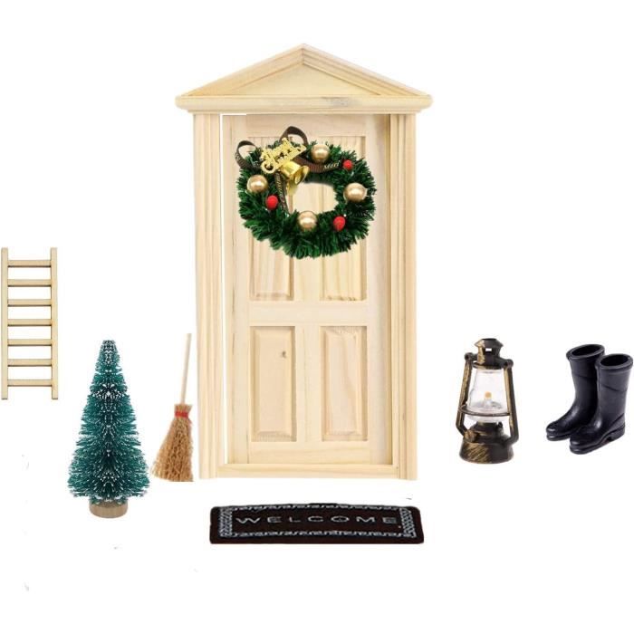 Porte Lutin De Noel Kit, 23 Pièces Ensemble D'accessoires De Porte De Gnome De Noël, Kit Lutin Farceur Avec Porte Lutin Couronne De - Maison