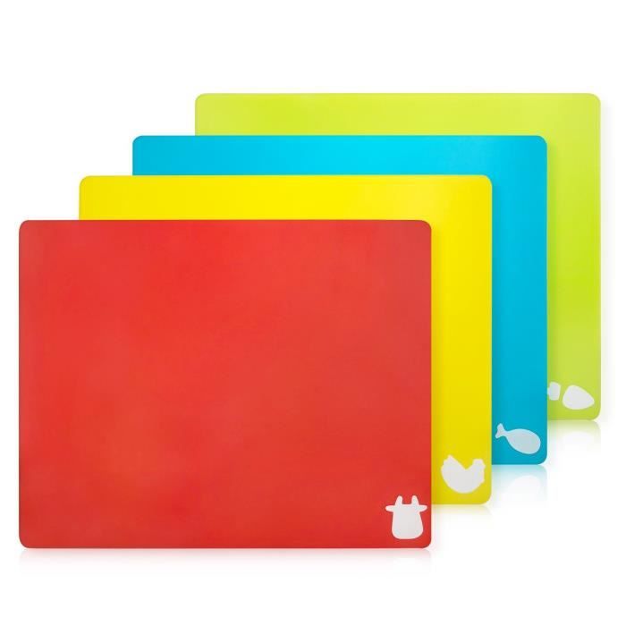 Planche à Découper Quelle Matière Planche A Decouper Couleur Code Antibacterien Flexible Plastique Ensembles De Planches A Decouper Lot De 4 38 30cm Achat Vente Planche A Decouper Planche A Decouper Couleu34981 Cdiscount