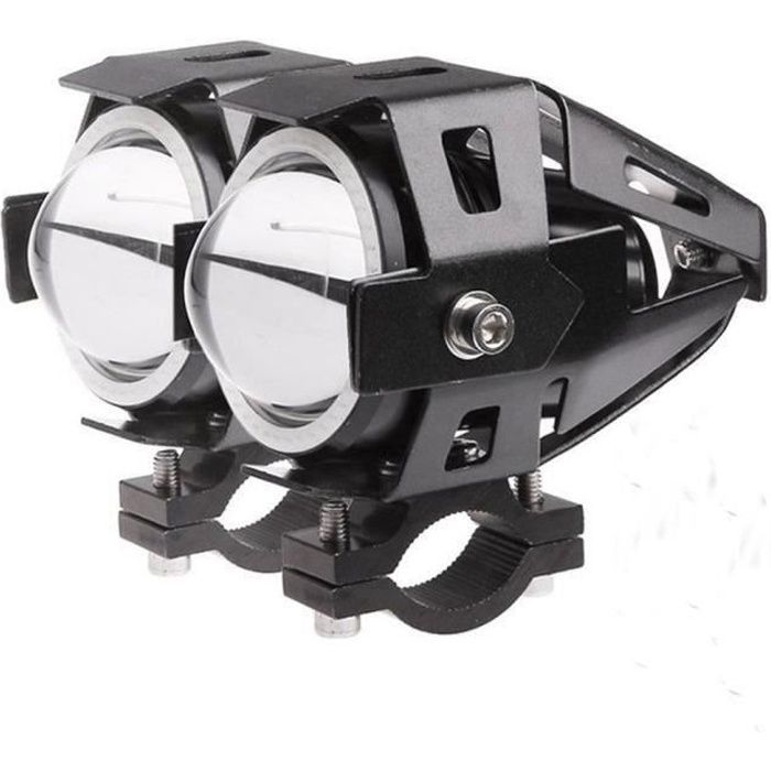 2pcs U7 Phare Moto Feux Additionnels LED Phares Avant Moto Anti Brouillard Projecteur pour Moto Quad Scooter Dream2215