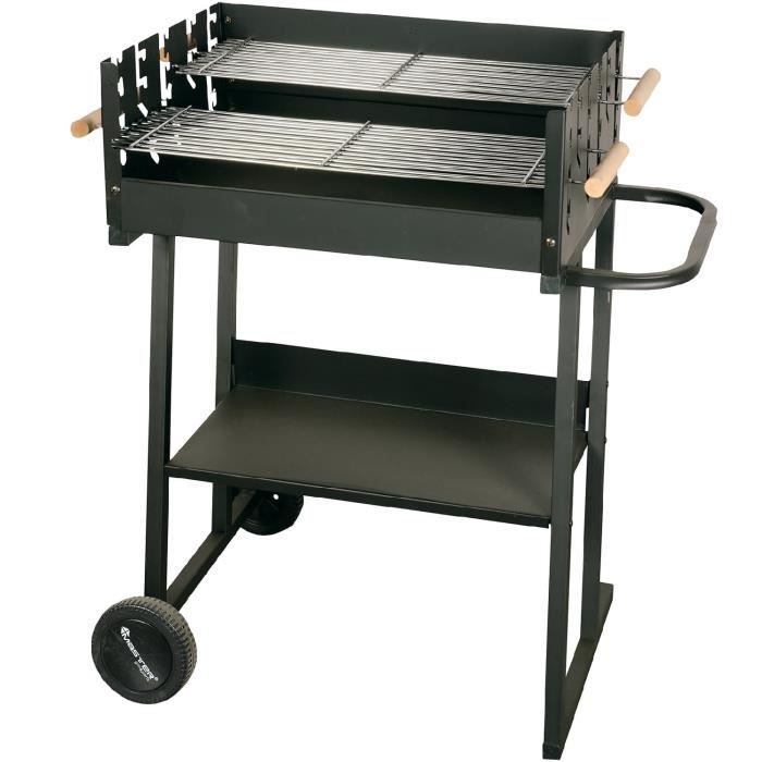 Barbecue rectangulaire Master Grill&Party MG651 60x45cm avec étagère