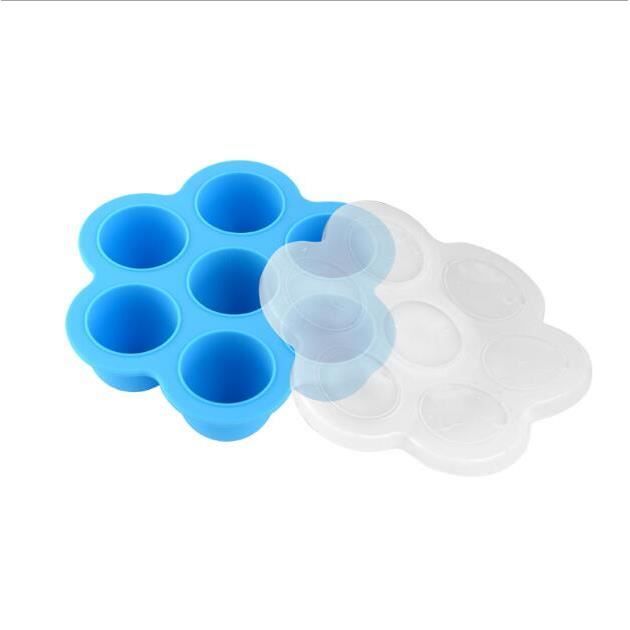 Bac a Glacons avec Couvercle Bebe 2Pcs Petit Pot Conservation Bébé,Silicone Pot Conservation,Pot