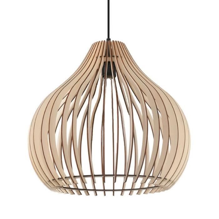 Suspension Bois Sphère pour Ampoule E27 - Silumen - Marron - Intérieur - LED