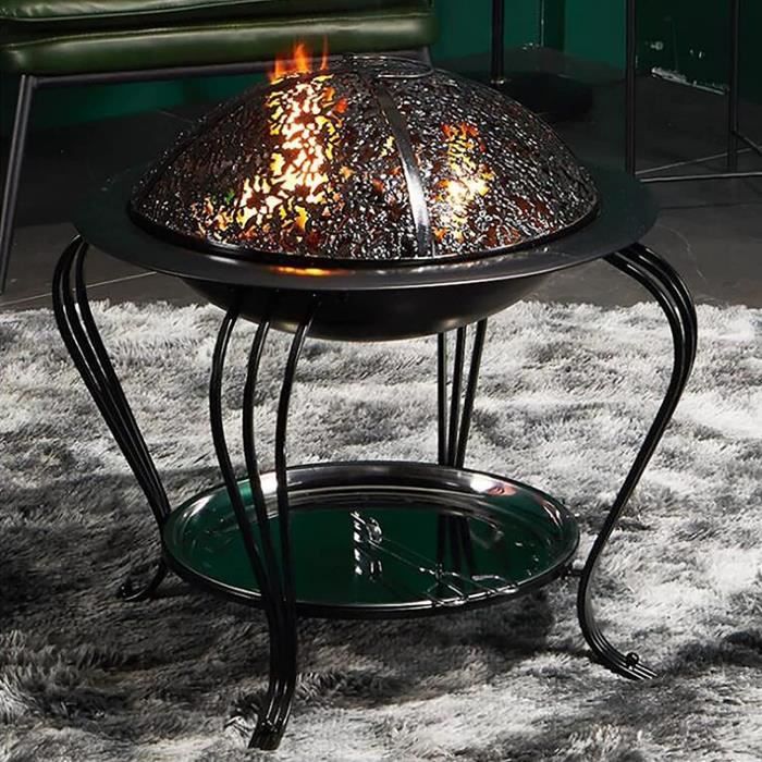 Brasero avec protection anti-étincelles, brasero pour le jardin 61 x 61