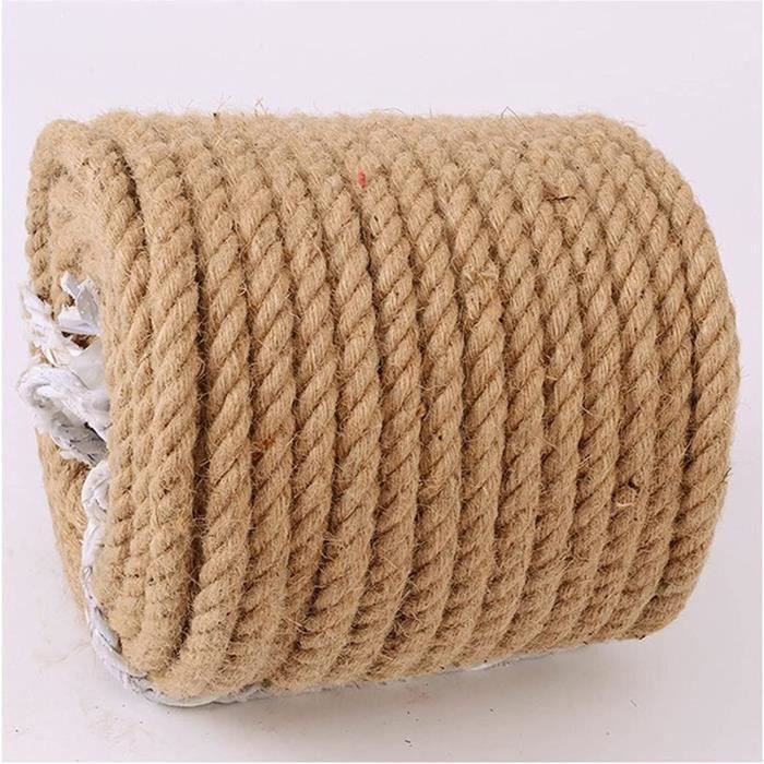 Cordage Jute/chanvre 14mm - Longueur 10 à 50m - Fibre Naturelle - Pour Nautisme, Décoration, Bricolage