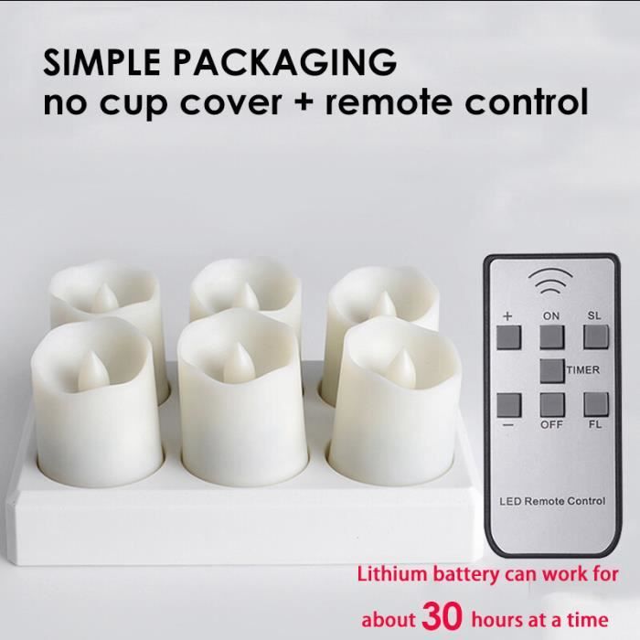 Pack De 6 Bougies LED Rechargeables Daphomeu Avec Télécommande Et Minuterie - Ambiance Sans Flamme, Neuf Sous Emballage