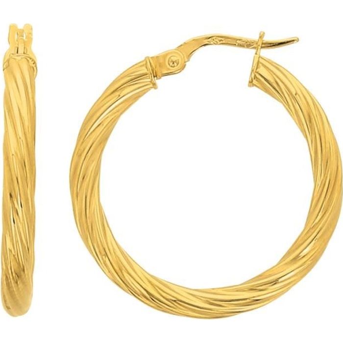 Fermeture /à pression de qualit/é sup/érieure. Longues boucles doreilles en or 18 carats pour femme avec c/œurs intercal/és sur la cha/îne