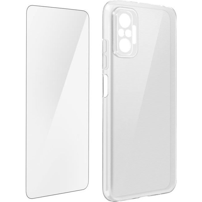Coque Xiaomi Redmi Note 10 Pro Souple Film Verre Tremp&eacute; 9h Transparent