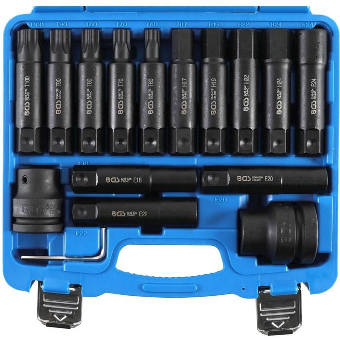 BGS 6185 Jeu De 22 Douilles à Choc 3/4" Pour Six Pans Et Torx, Avec Coffret Mousse