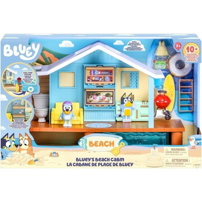 Cabane de Plage de Bluey BLUEY Set de jeu avec figurine exclusive et plus de 10 accessoires