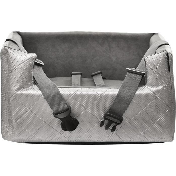 Comparer les prix de Siège auto pour chien, siège auto pour chat, siège de transport, argent, M 47 x 40 x 25 cm, cuir artificiel, métallisé