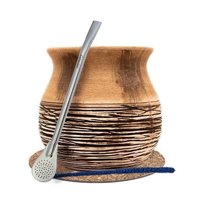 Kit Calebasse Anciento Yerba Mate 375 ml+ Bombilla 19cm