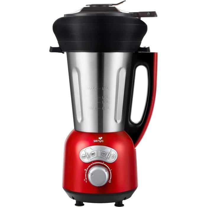 Blender Chauffant Inox Cook & Ice V3 Rouge, Mixeur Soupe Veloutée