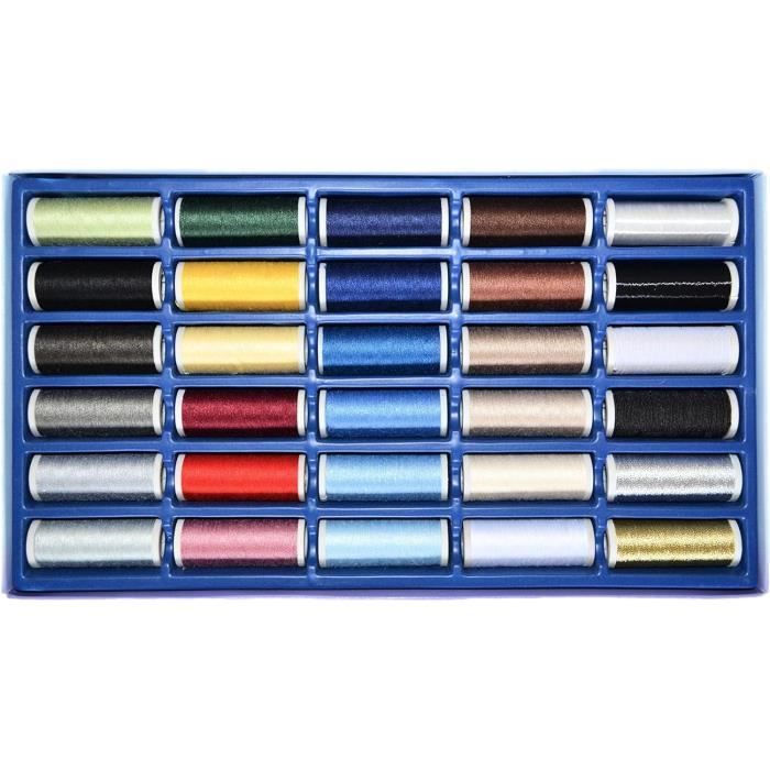 30 Bobines Fil à Coudre Polyester Candora - 228m Par Bobine - Multi Couleurs
