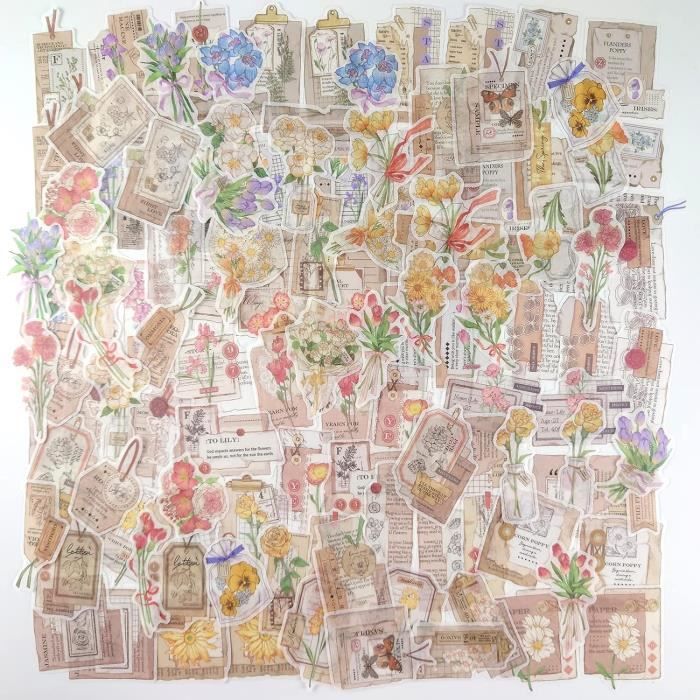 Décoration Carnet Planificateur Lot De 60 Autocollants Vintage Washi - 20 Motifs Différents - Pour Scrapbooking, Journal, Planificateur, Décoration Lot De 60 Stickers Créatifs