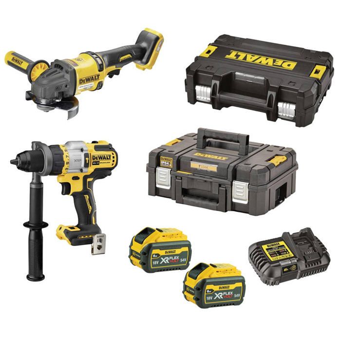 Perceuse visseuse à percussion sans fil Dewalt DCK2016T2T QW 3 vitesses Meuleuse d'angle sans fil + batterie