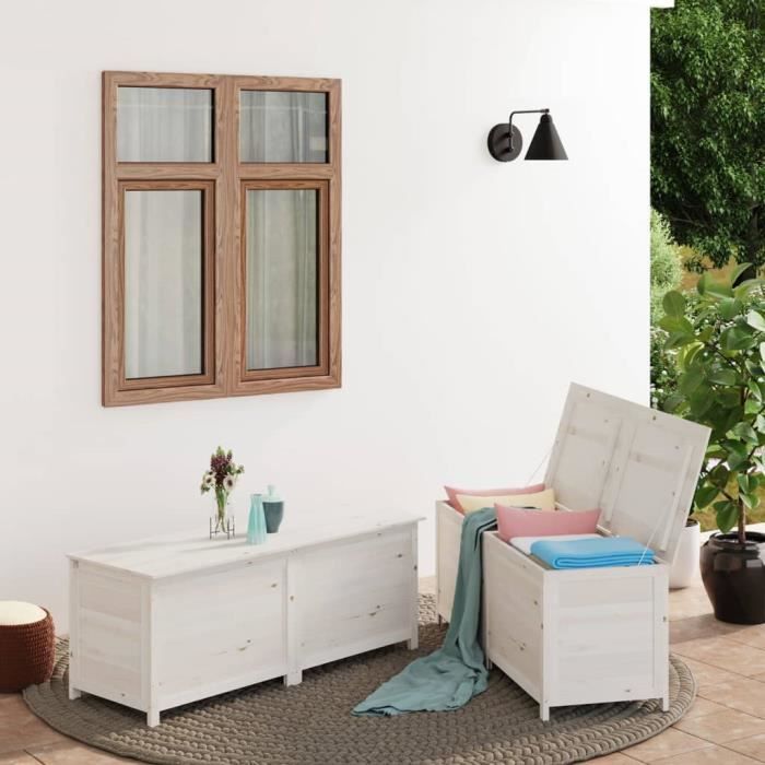 Coffre De Rangement Extérieur 280 L - Gris Clair Texture Bois - 117 X 45 X 56 Cm - Résistant Intempéries - 12