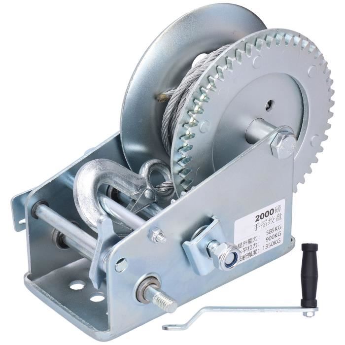 Treuil Manuel à Manivelle 3500 Lbs - Pour Remorque, Bateau, 4x4 - En Acier Carbone Zingué