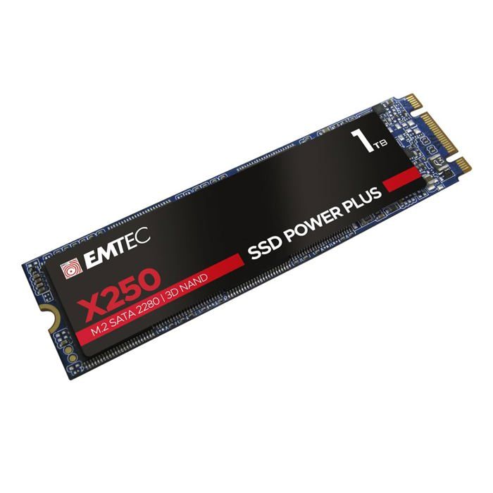 SSD Emtec X250 M.2 1000 Go SATA III – Antichoc – TRIM – ECC – Over Provision – Low Power Management – S.M.A.R.T.