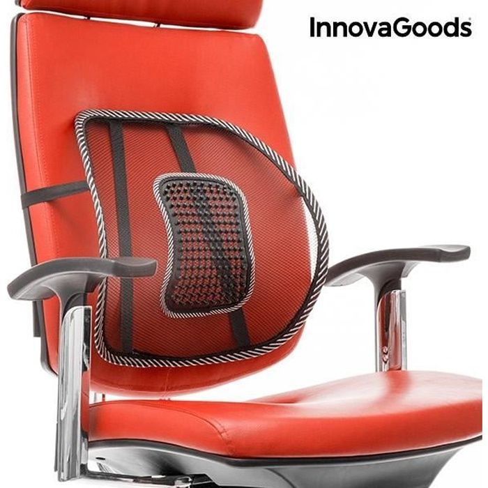 support dorsal portable respirant avec bande en caoutchouc - support chaise anti mal de dos et lombaire