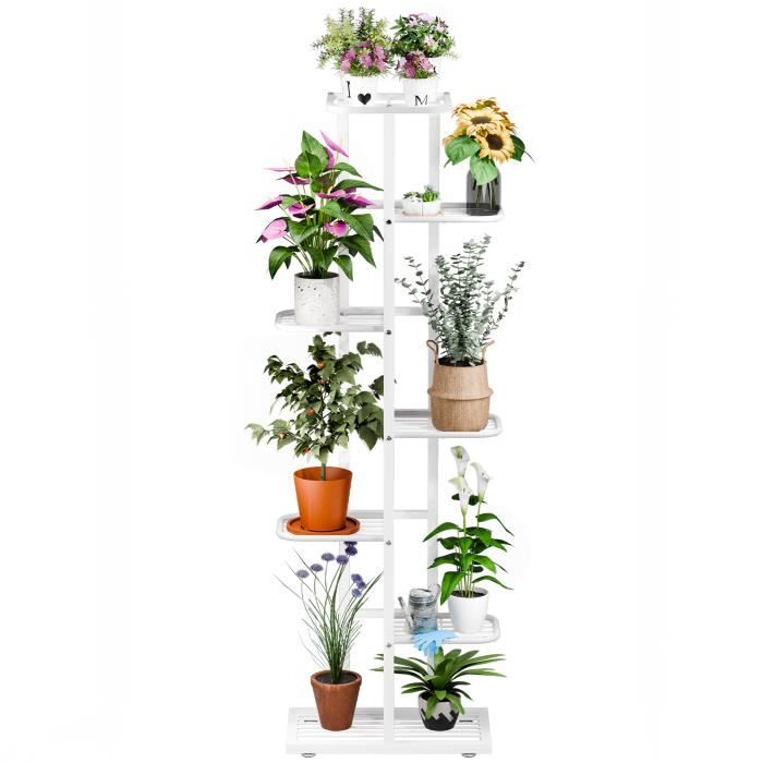 Support à Fleurs Porte Plante Étagère à Fleurs à 8 Niveaux 41*22*142cm