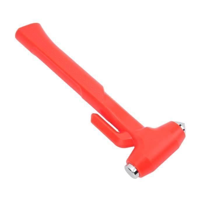 Marteau Brise-vitre Coupe-ceinture De Sécurité - Outil D'urgence Voiture, Tête Tungstène, Ressort, 12 Cm, Rouge/noir