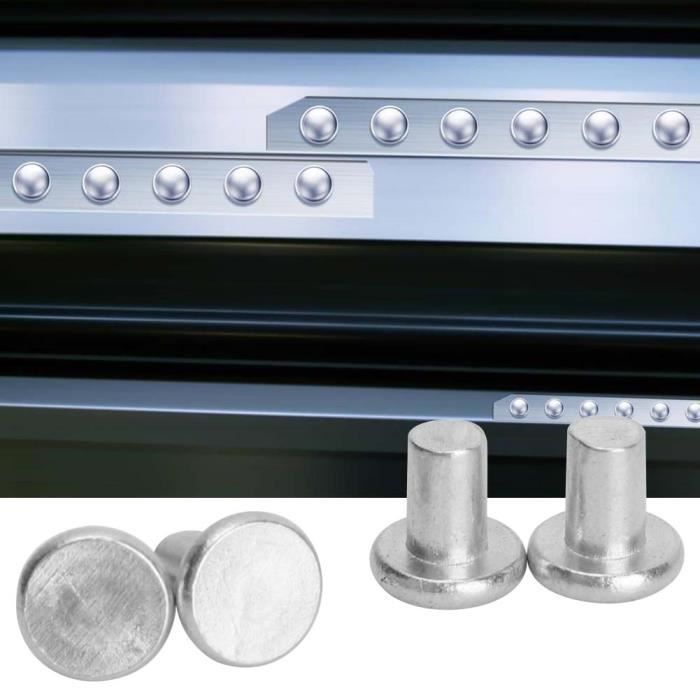 GOTOTOP Rivet en aluminium massif 100pcs GB867 M4 Rivets en aluminium à