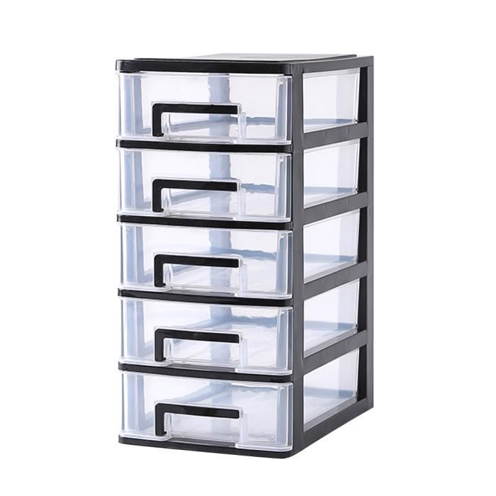 Tour De Rangement En Plastique Avec 5 Tiroirs Organiseur De Bureau