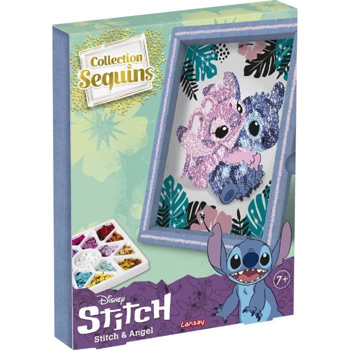 Kit Créatif LANSAY 20351 – Collection Sequins Stitch & Angel, Tableau Scintillant