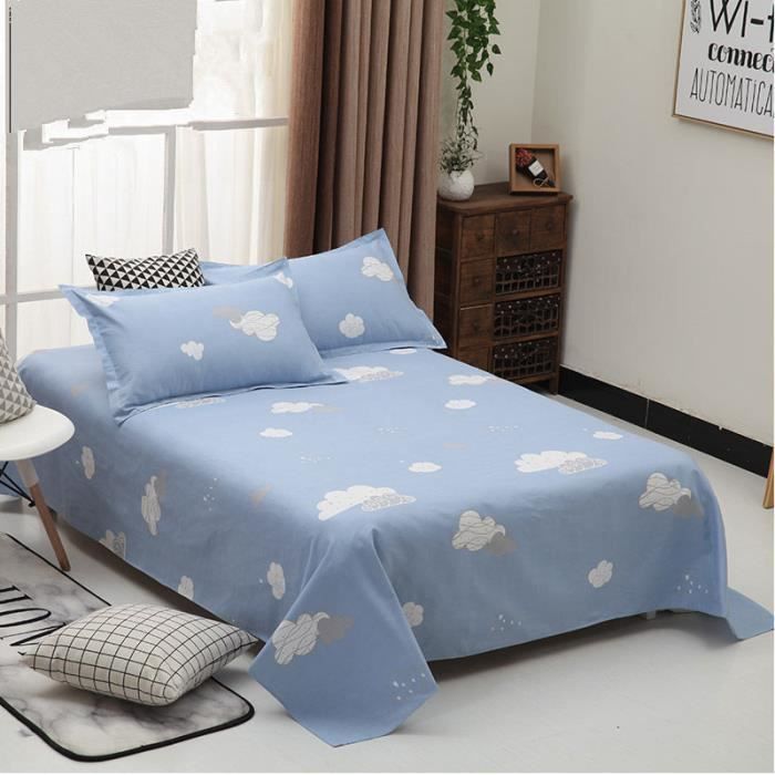 Linge De Lit 100 Coton Couvre Lit Tissu Grossier Linge De Lit 0 230 Cm Style De Ciel Bleu Achat Vente Jetee De Lit Boutis Soldes Sur Cdiscount Des Le Janvier Cdiscount