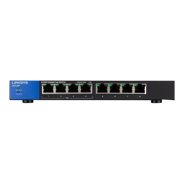 LINKSYS LGS108P Switch non manageable PoE+ (30W) 8 ports Gigabit